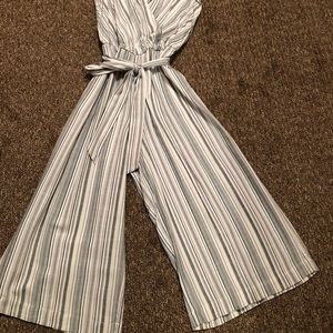 Striped wide leg jumpsuit
